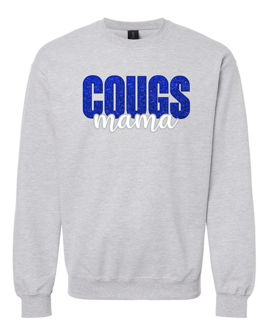 Cougs Mama Embroidered Sparkle Crew