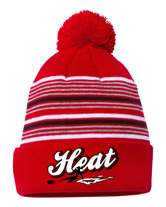 Pom Red Beanie