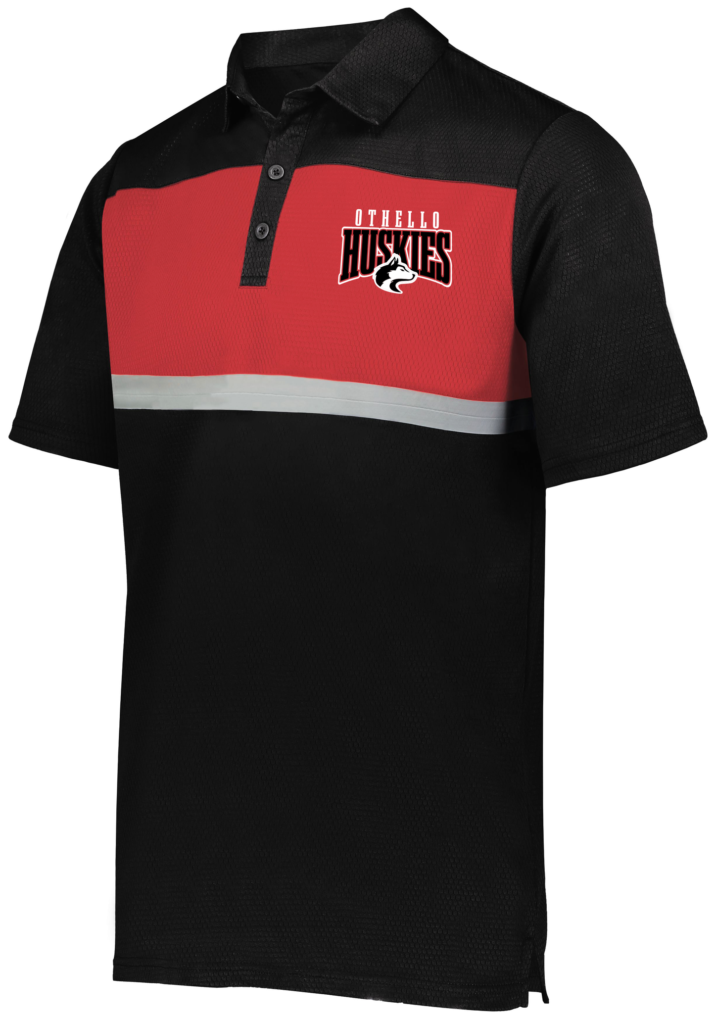 Othello Huskies Embroidered Tri-Color Polo