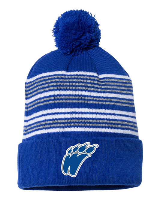 Warden Pom Embroidered Beanie